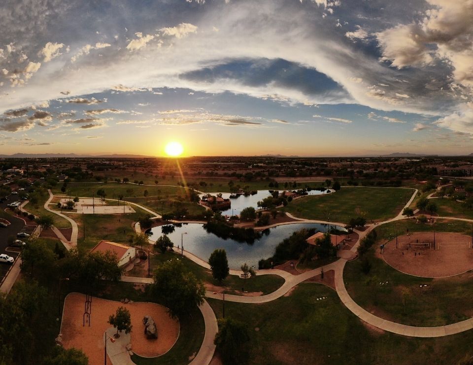 aerial view of a park in Gilbert AZ, Pros and Cons of Living in Gilbert, Arizona (3)