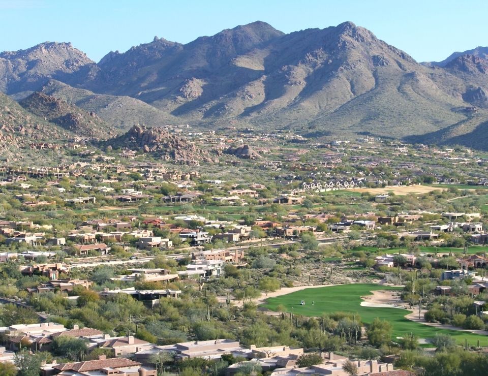 view of community golf course in Central Scottsdale AZ, Living Central Scottsdale