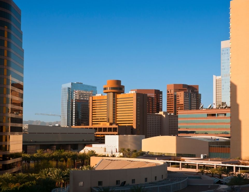 view of Downtown Phoenix AZ, Most Walkable Neighborhoods in Phoenix Arizona