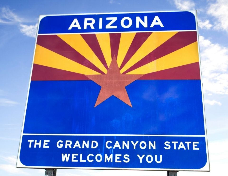 Arizona welcome sign, Northern Arizona vs Southern Arizina