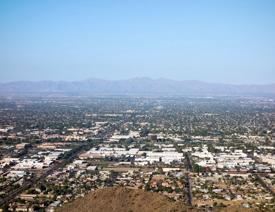 aerial view of Peoria and the PHX valley, Favorite Places to Live in PHX