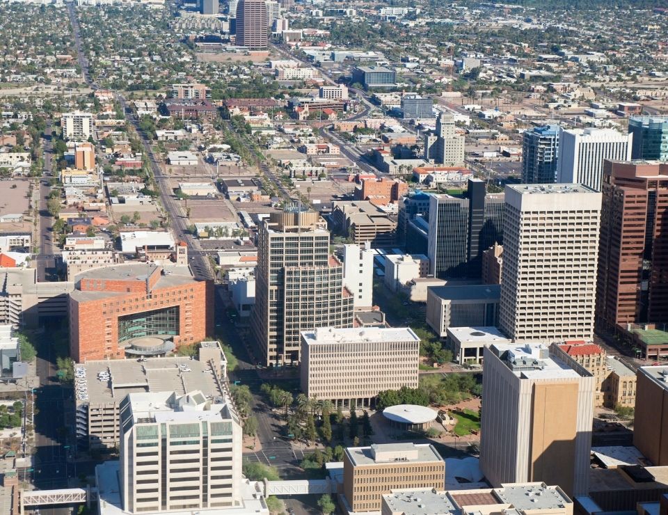 aerial view of downtown Phoenix, Favorite Places to Live in PHX