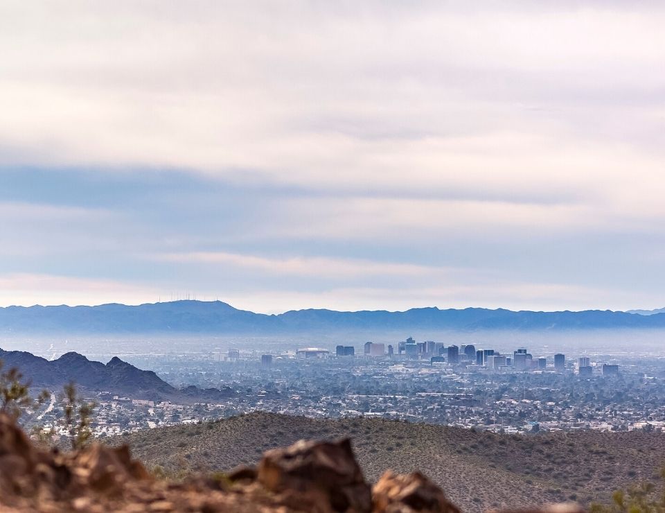 aerial view of Phoenix Arizona, Living in Arizona vs Living in Colorado