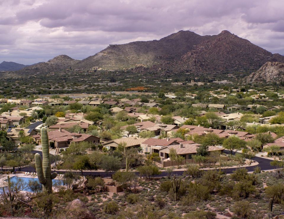 view of homes in Cave Creek Arizona, Safest Neighborhoods to live in Phoenix