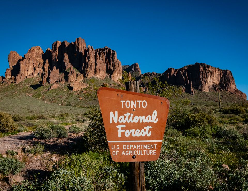 Tonto National Forest sign, Unique Places to visit outside of Phoenix