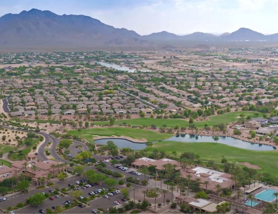 aerial view of the PHX suburb of Gilbert, Gilbert Arizona suburb of Phoenix