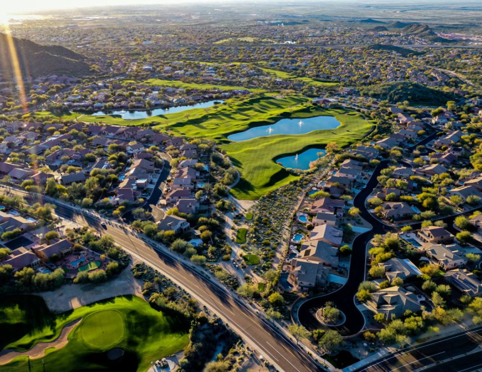 aerial of Scottsdale neighborhood, 15 questions to ask about living in Scottsdale Arizona